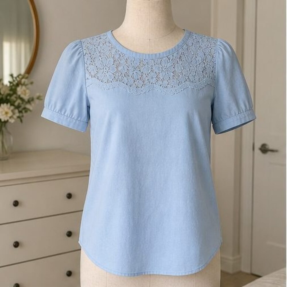 Teal V Neck Top